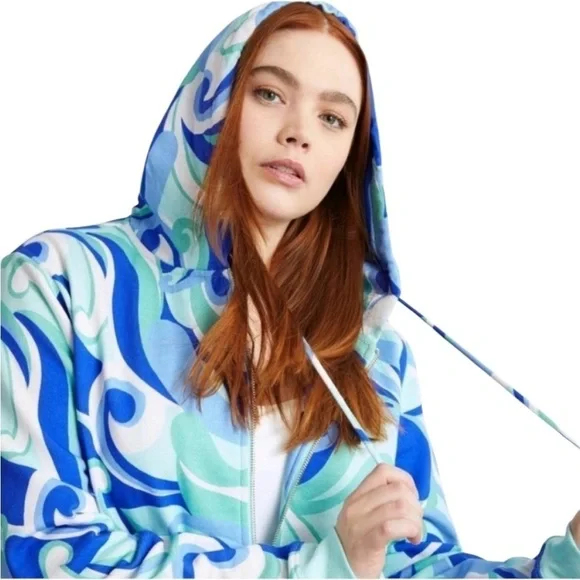 Hill House The Allie Zip-Up Ocean Kaleidoscope Hoodie Jacket NWT - Picture 14 of 14